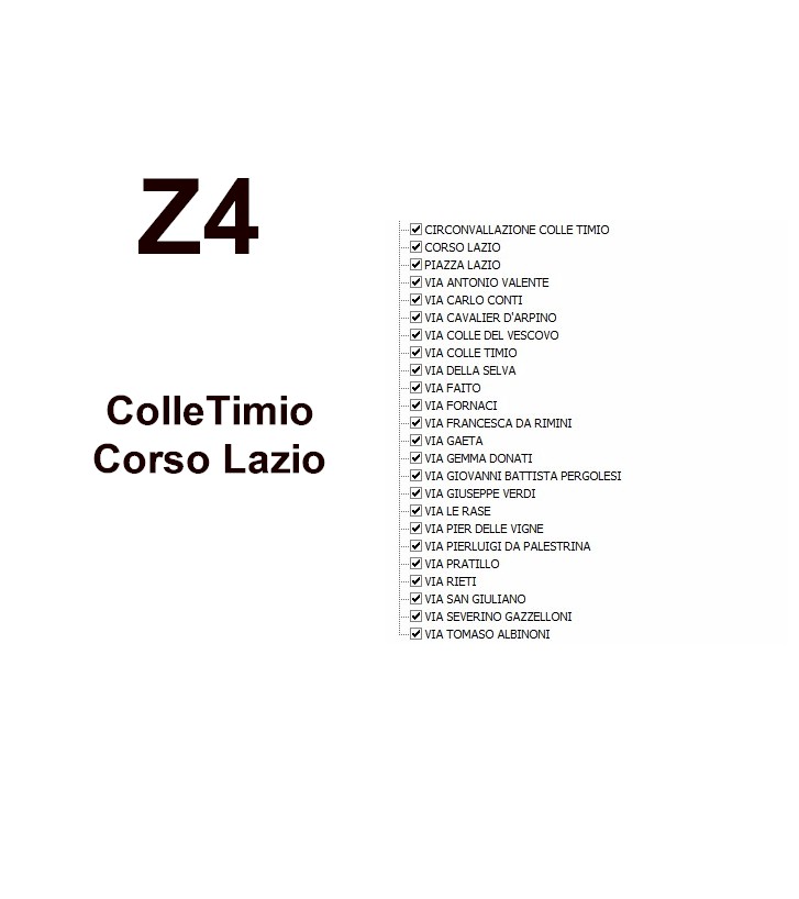 Zona 4 - Elenco Aree