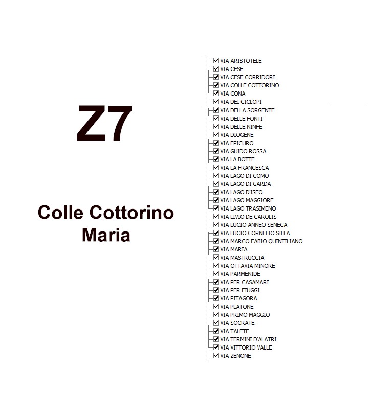 Zona 7 - Elenco Aree